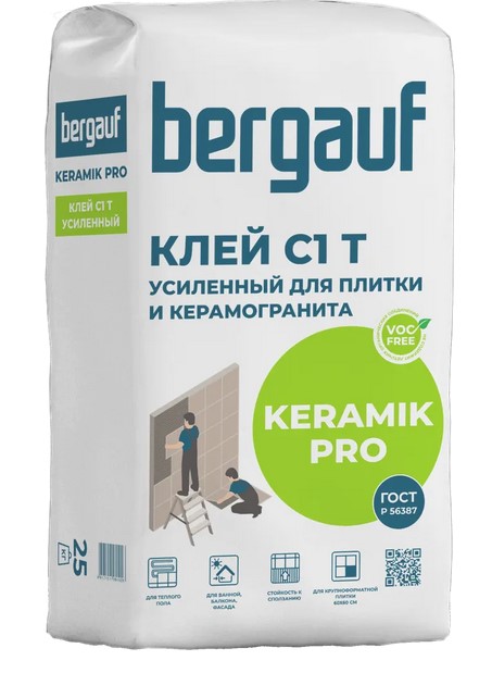 Клей Bergauf Keramik для керамической плитки 25 кг (56шт/пал)